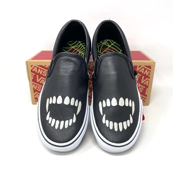 Vans Classic Slip On Skateboarding Black White Men's Size Leather VN000XG88MD - Picture 4 of 13